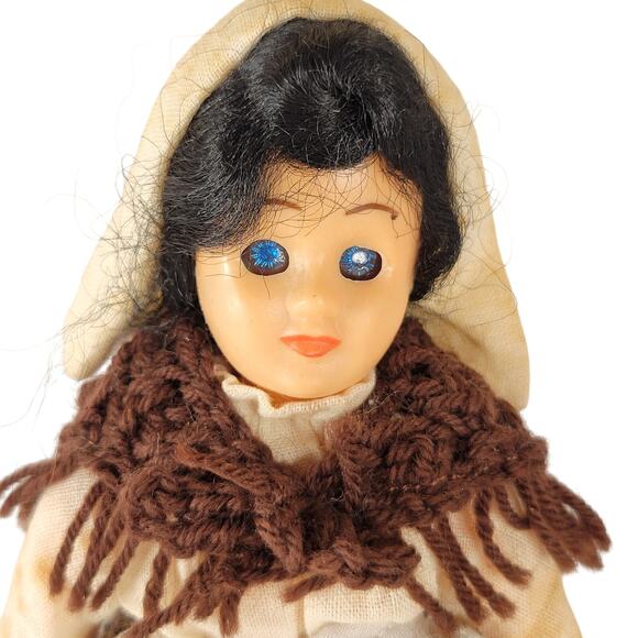 Handmade Quebec Doll Nouvelle-France Era Farm Woman 6" Cloth Base Vintage - Picture 11 of 16